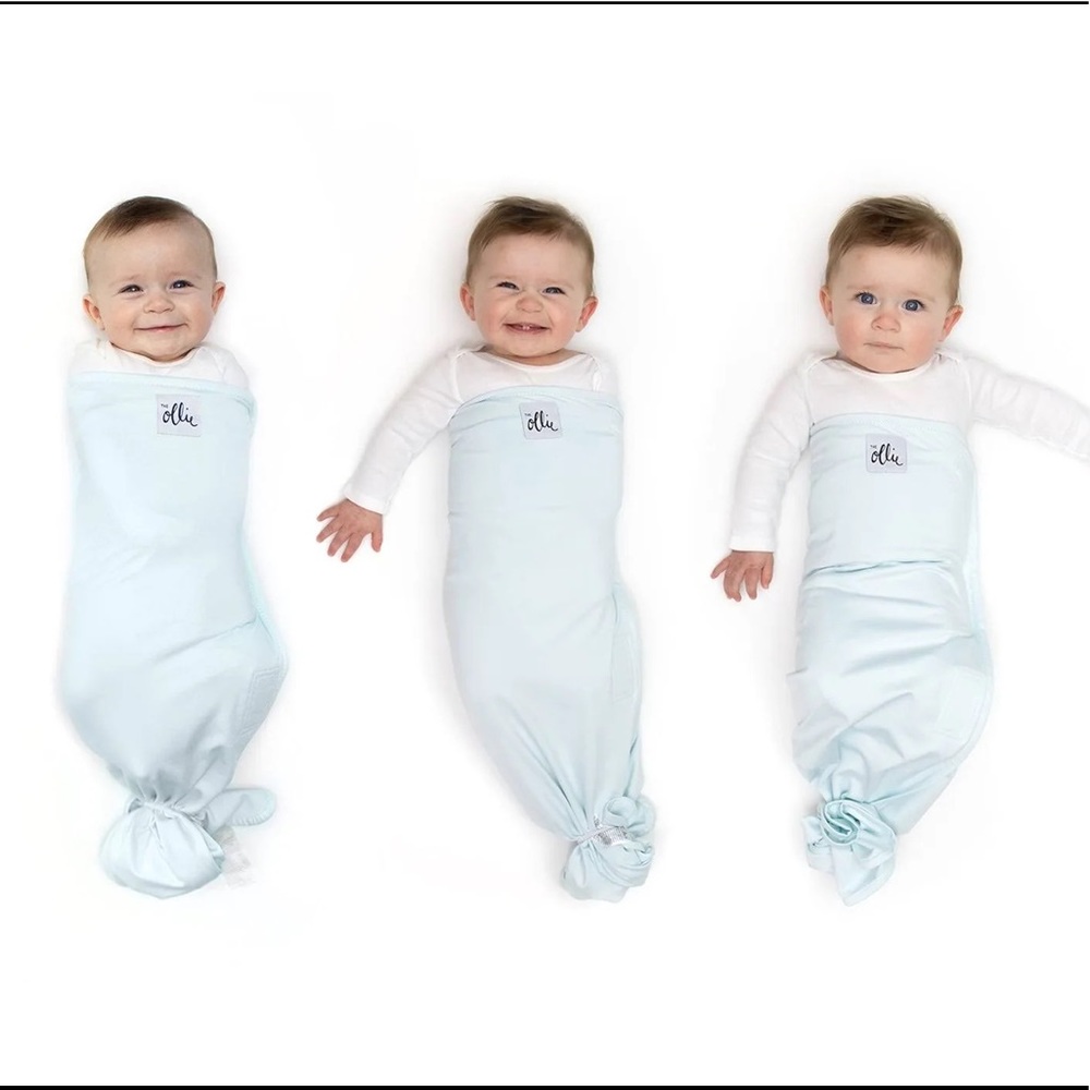 Ollie swaddle in color sky blue